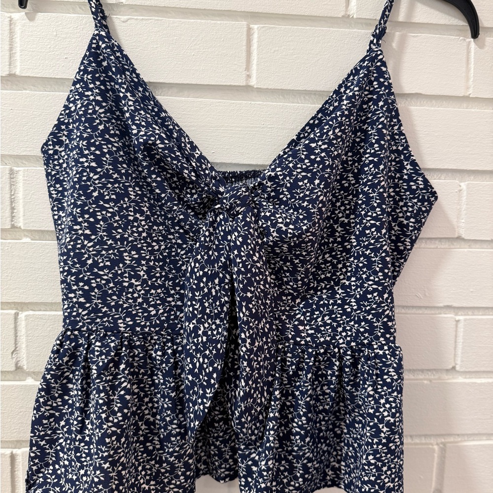 Floral Navy Blue Women's Top